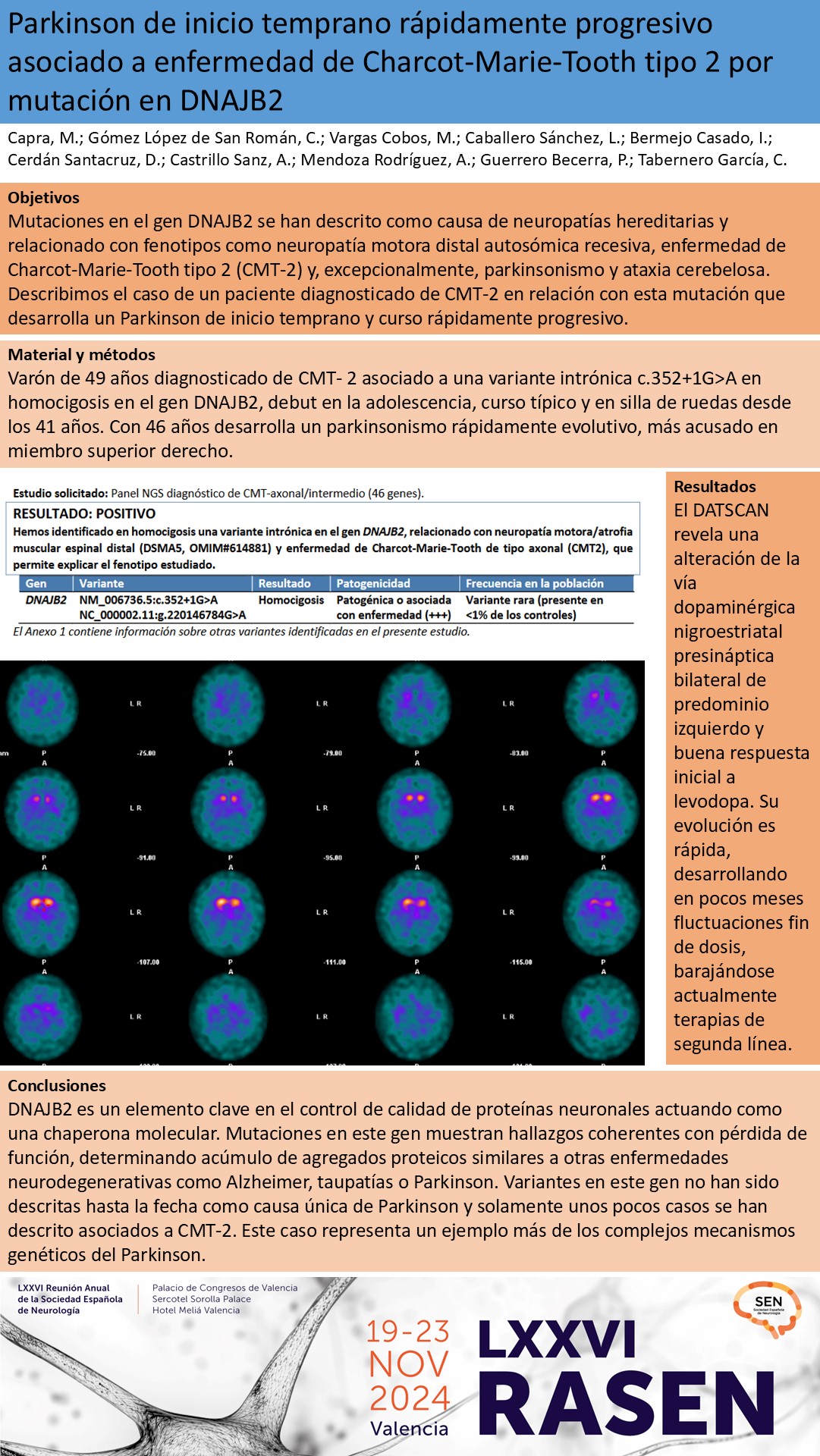 Parkinson de inicio temprano rápidamente progresivo asociado a enfermedad de Charcot-Marie-Tooth tipo 2 por mutación en DNAJB2