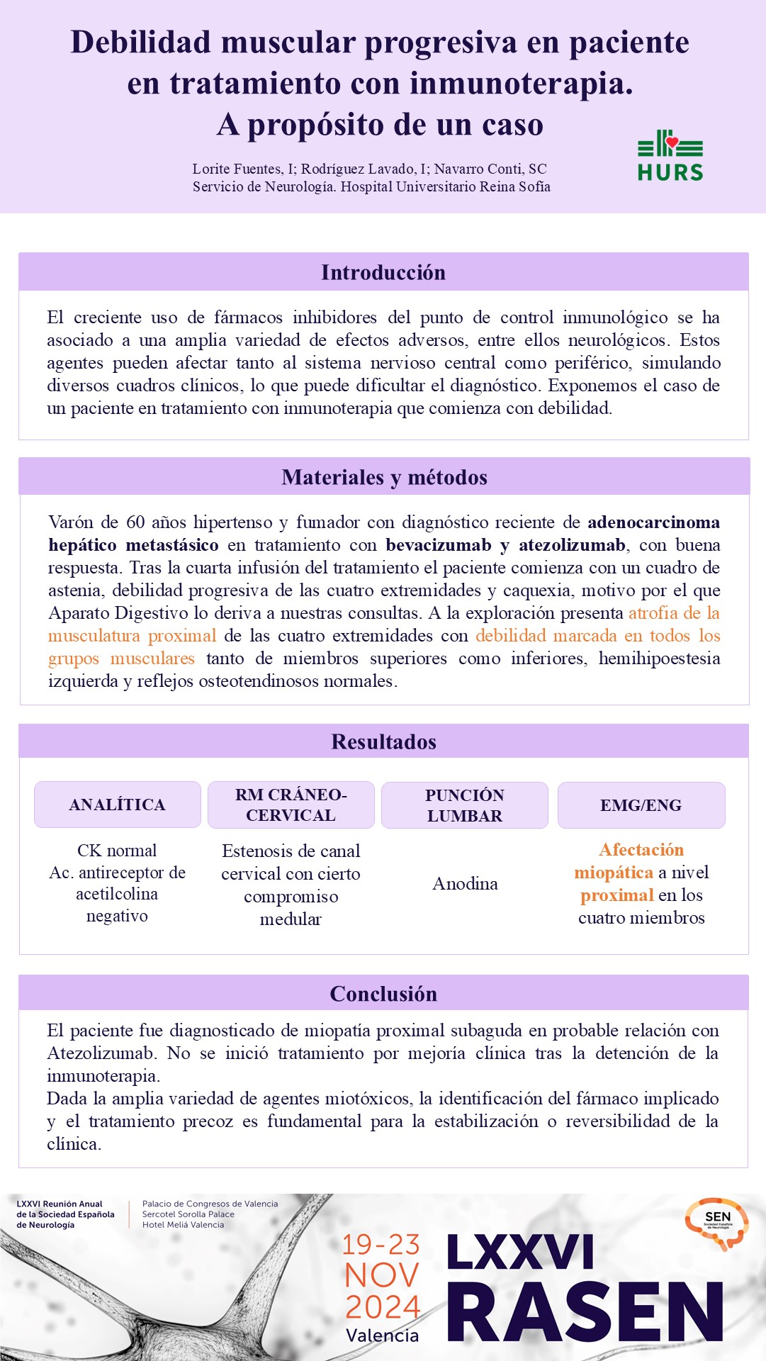 Debilidad muscular progresiva en paciente en tratamiento con inmunoterapia. A propósito de un caso
